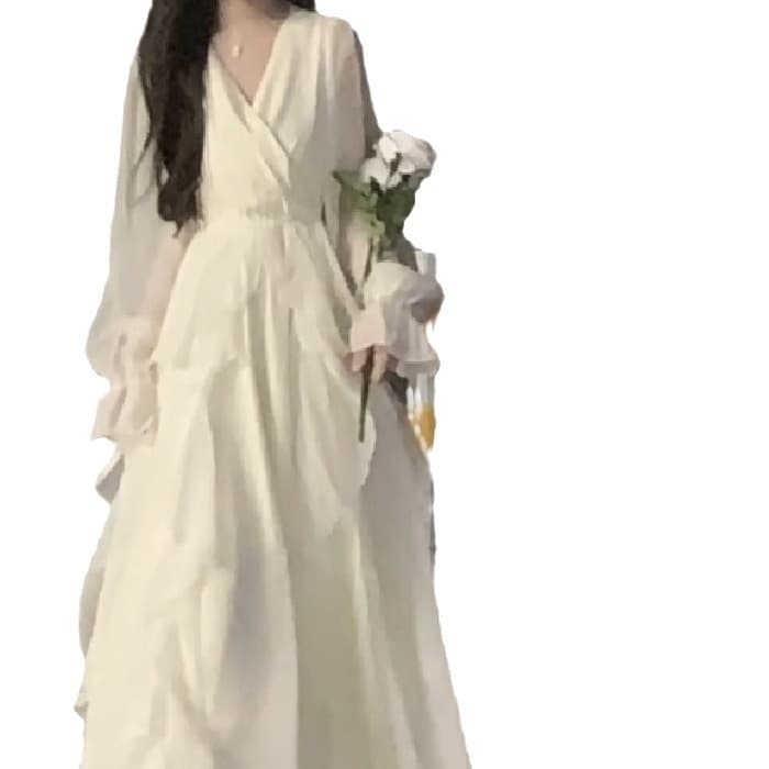 大人ワンピース ロング 上品シアー袖ロング丈ドレスワンピース