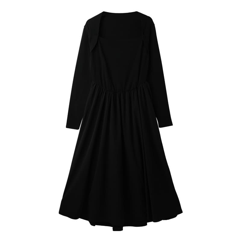 大人ワンピース ロング シンプル上品フレアロングワンピース