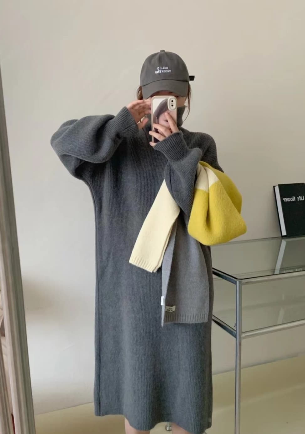 大人ワンピース ロング シンプル大人ニットワンピース