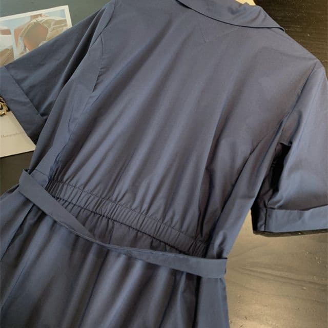 大人ワンピース ロング 上品シルエット フレアシャツワンピース