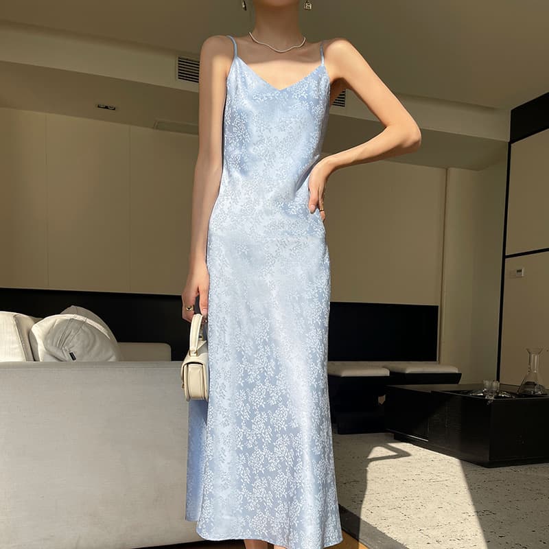 大人ワンピース ロング マキシ シルエットキャミソールワンピース