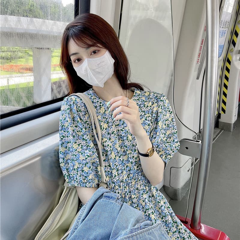 大人ワンピース ロング ティアードフリル フェミニン花柄ワンピース