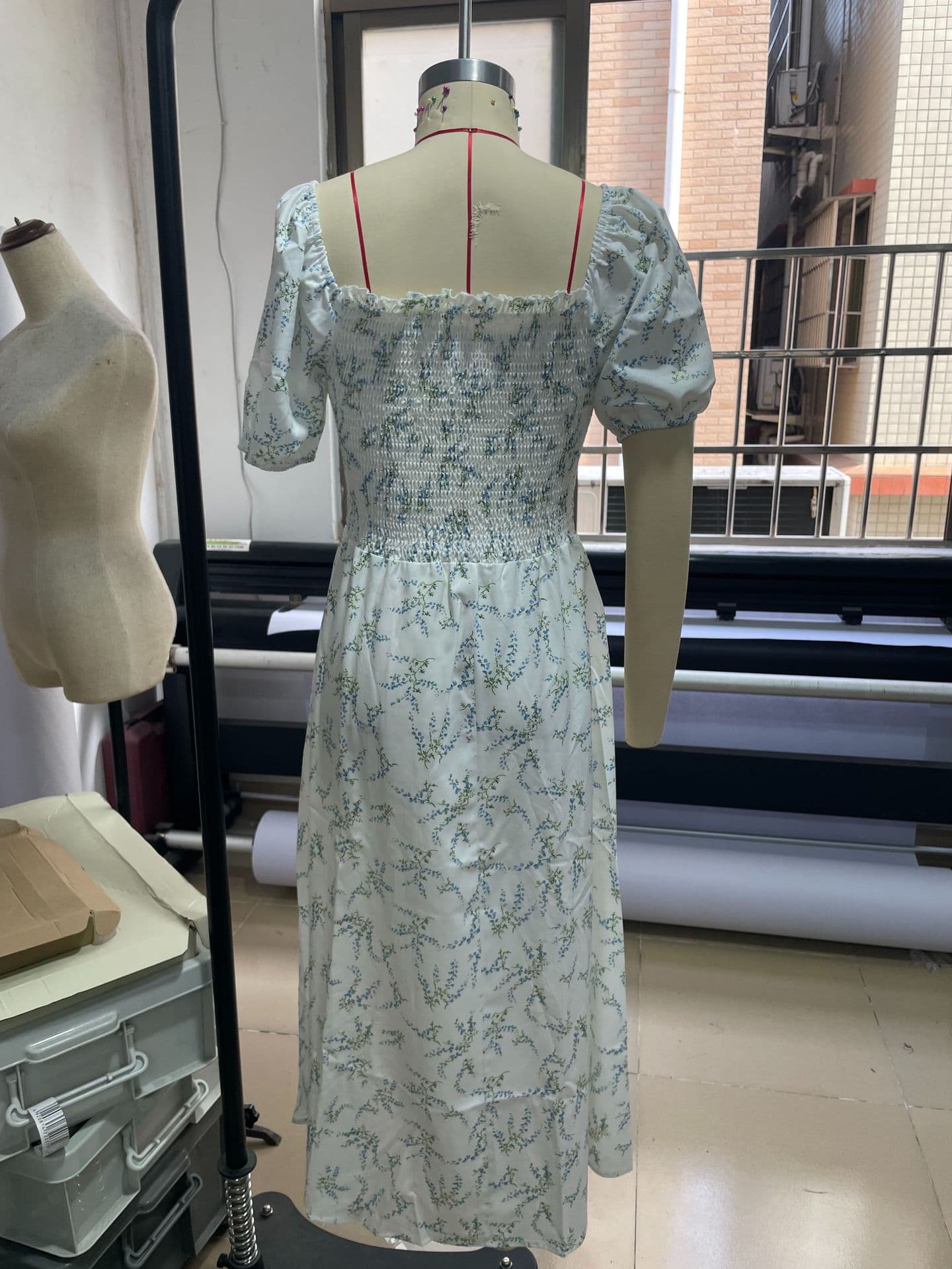 大人ワンピース ロング 花柄シャーリングワンピース