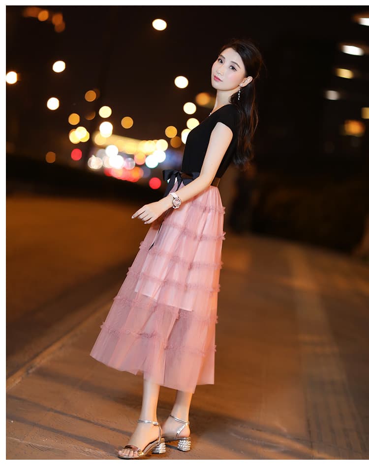 大人ワンピース ロング シアーティアードロングワンピース
