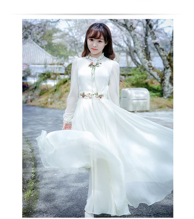 大人ワンピース ロング  レトロ風ロングワンピース