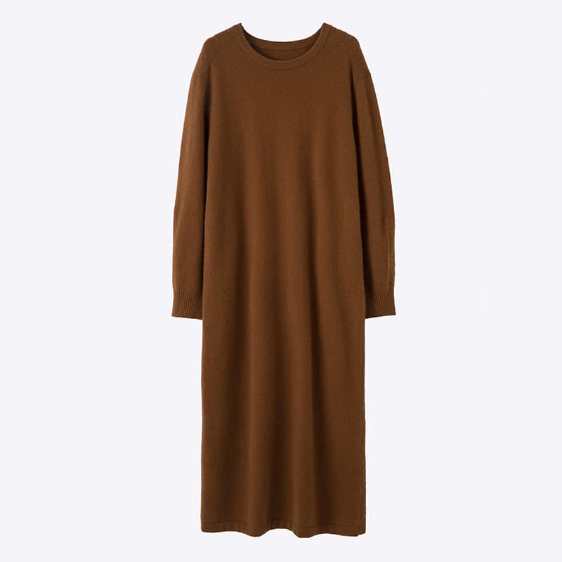 大人ワンピース ロング シンプル大人ニットロングワンピース