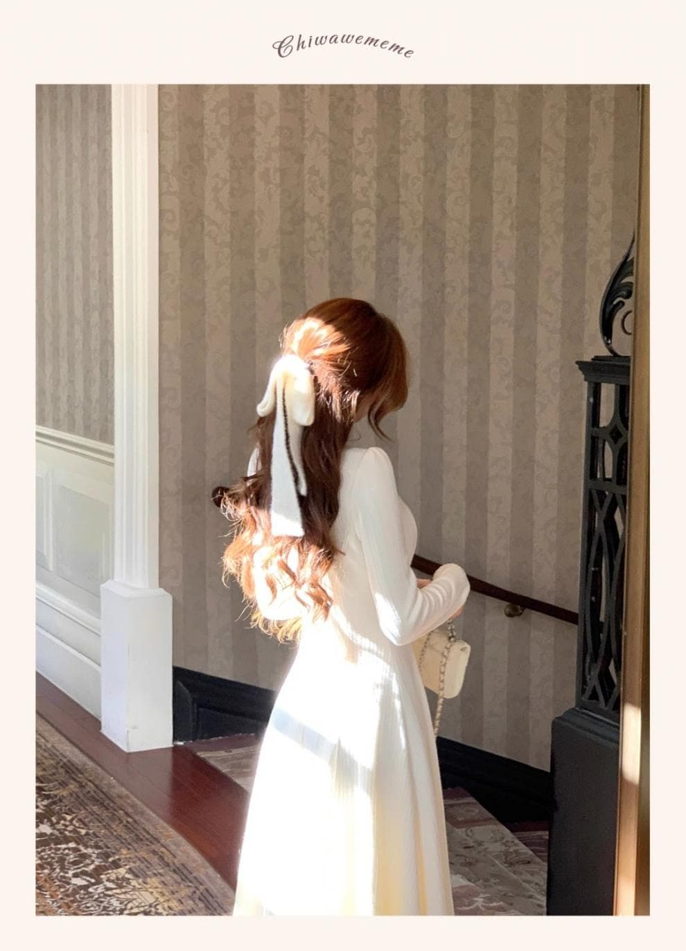 大人ワンピース ロング 優雅なプリーツニットワンピース