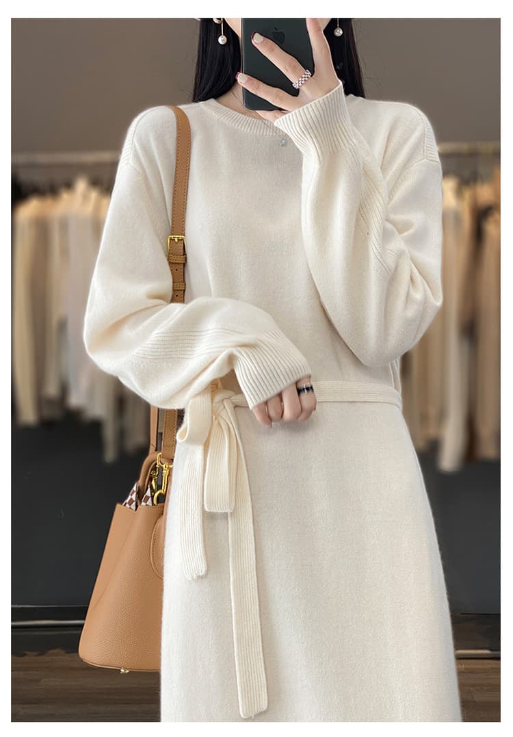 大人ワンピース ロング シンプル大人ニットロングワンピース