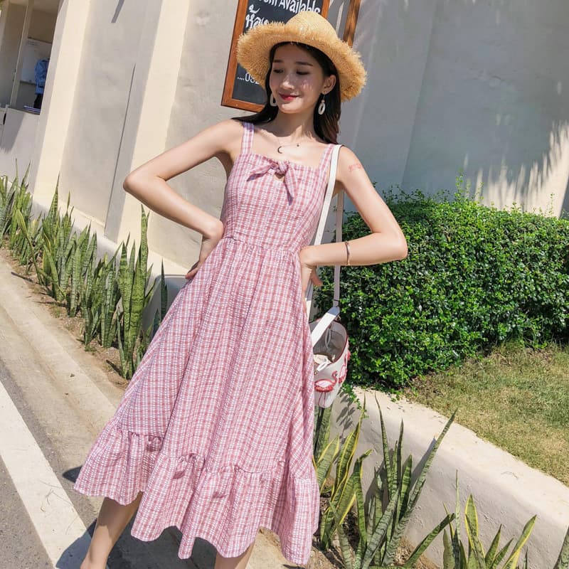 大人ワンピース ロング ふんわり袖なしティアードキャミワンピース