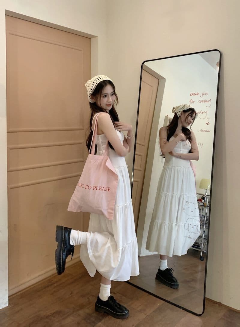 大人ワンピース ロング フリル切替ティアードマキシワンピース