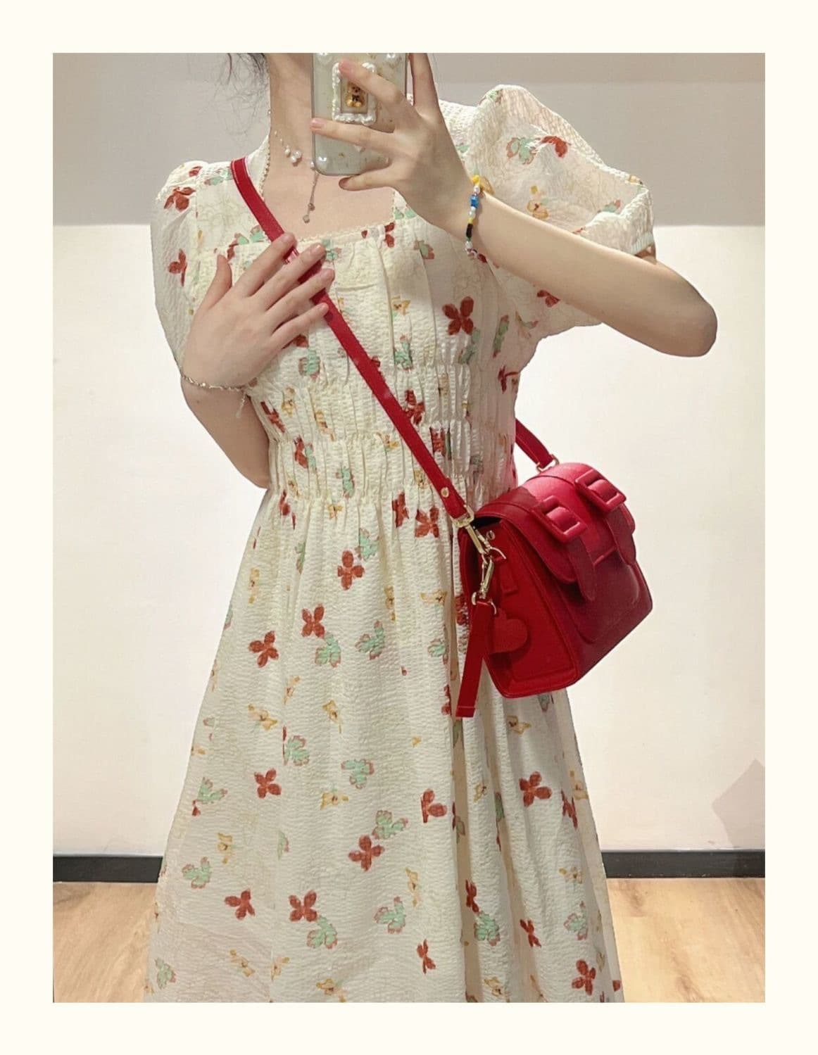 大人ワンピース ロング 花柄シャーリング大人ロングワンピース