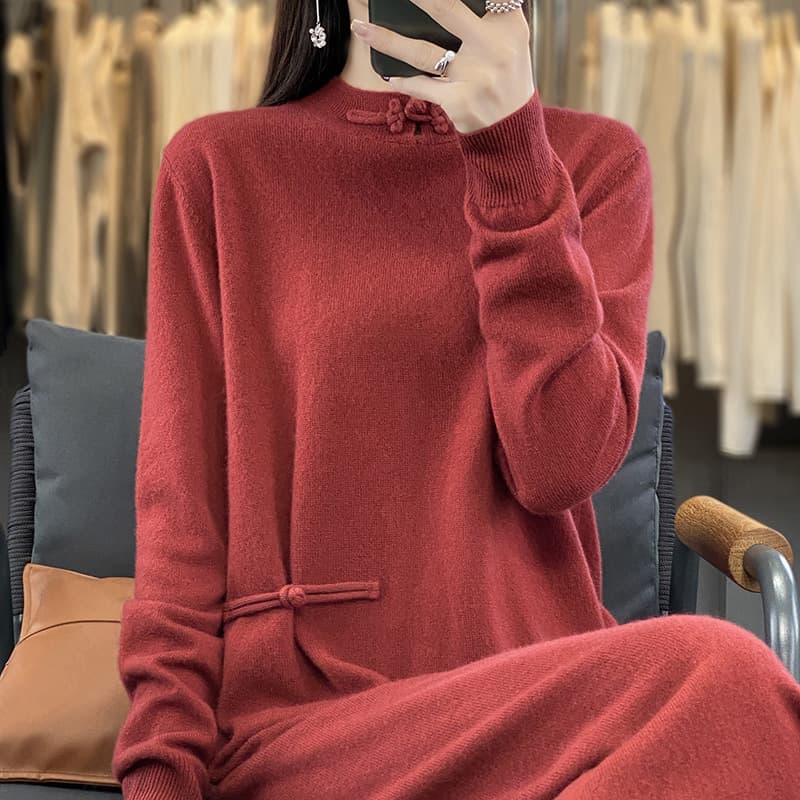 大人ワンピース ロング ふんわり柔らか大人ニットワンピース