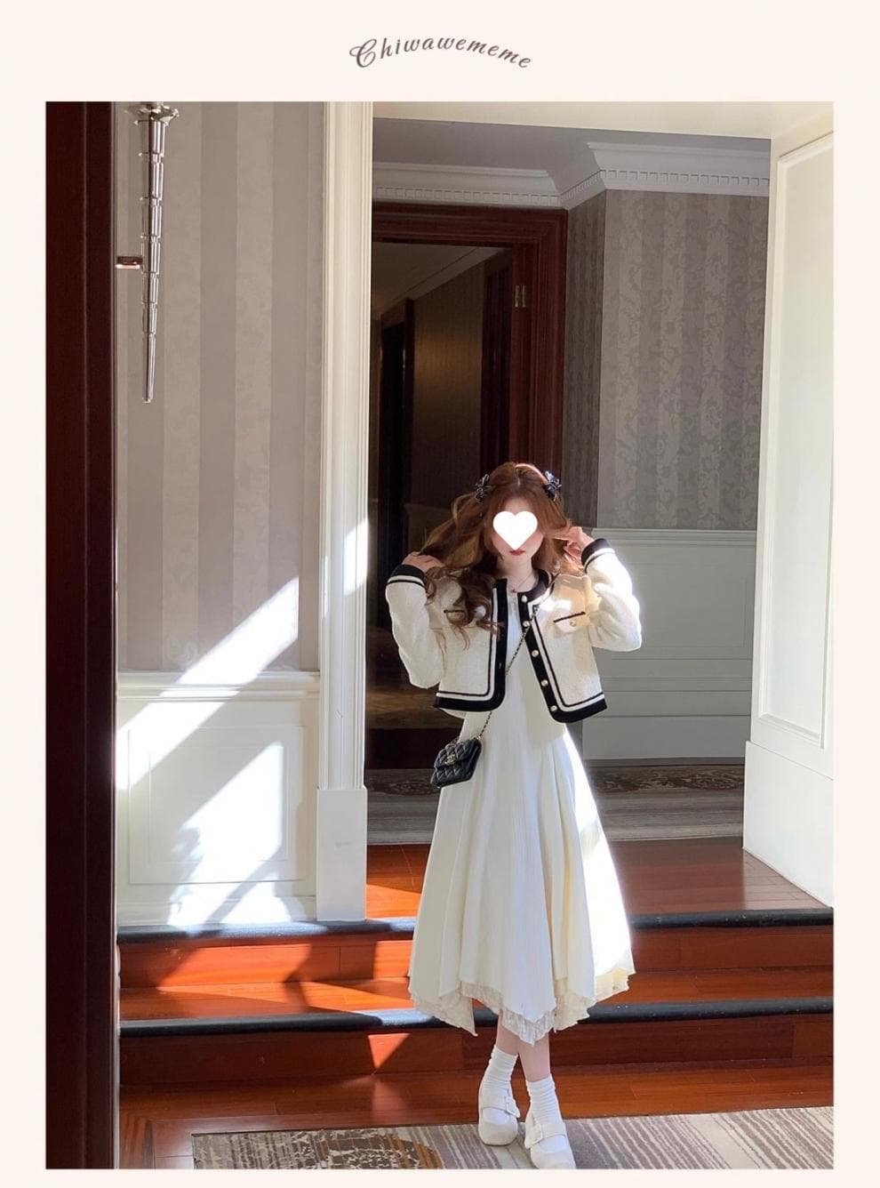 大人ワンピース ロング 優雅なプリーツニットワンピース