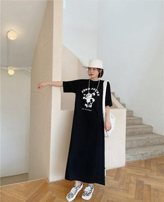 大人ワンピース ロング バックデザイン水玉切替ロングワンピース