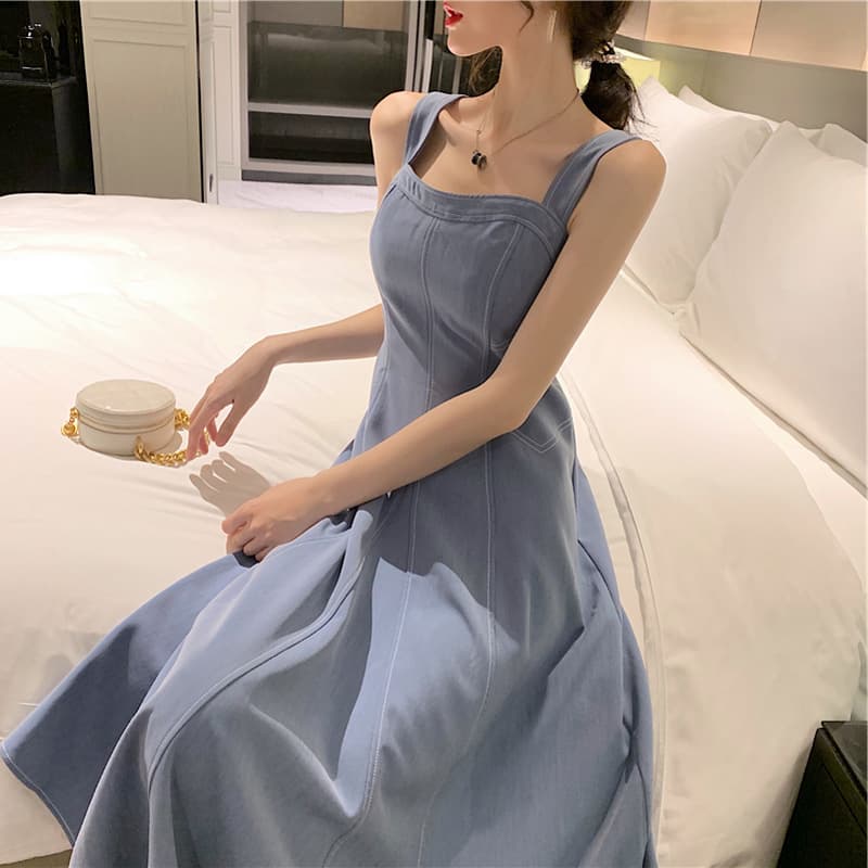 大人ワンピース ロング フレアシルエットワンピース