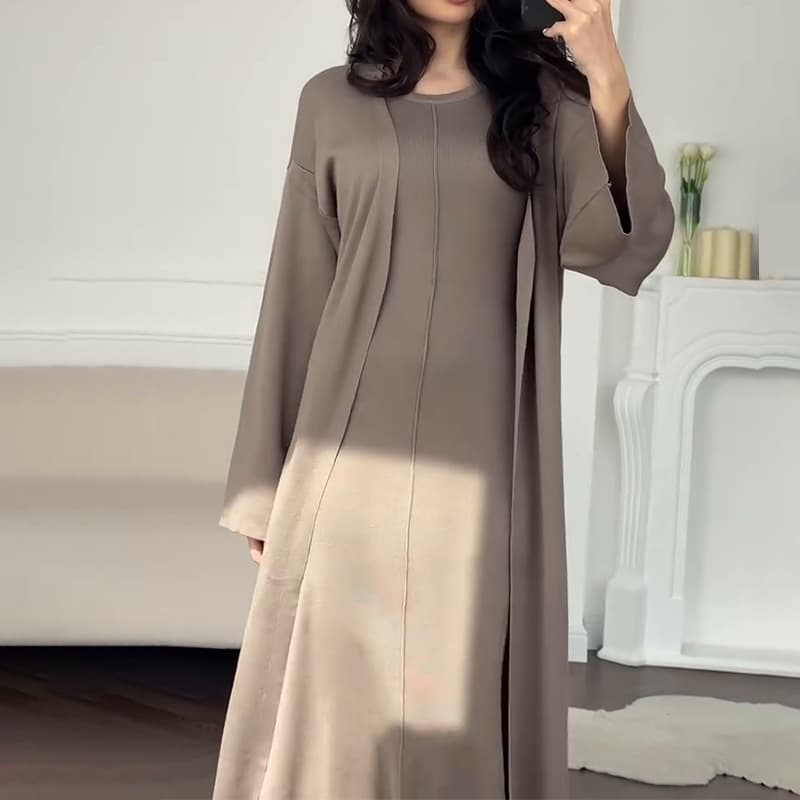 大人ワンピース ロング なめらかフォルムロングワンピース