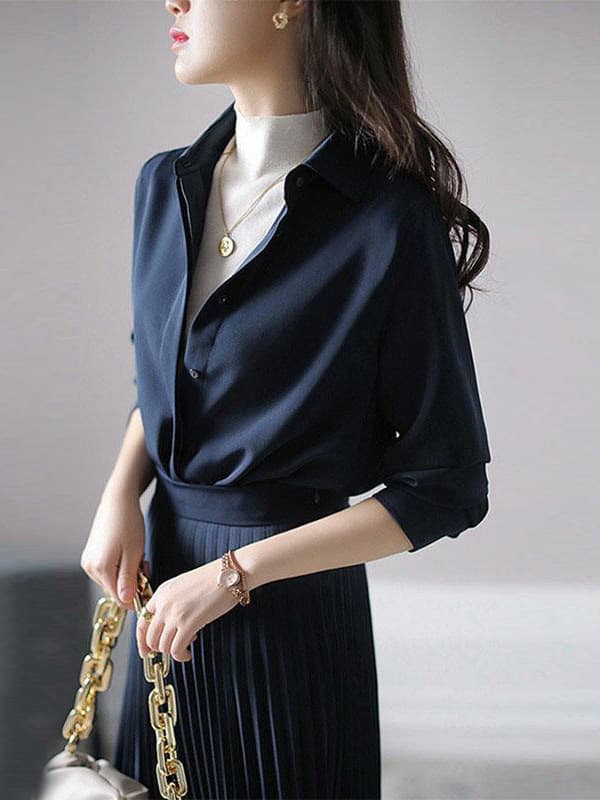 大人ワンピース ロング上品プリーツロングワンピース