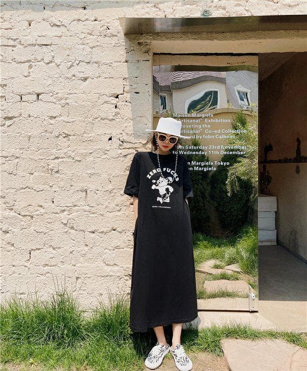 大人ワンピース ロング バックデザイン水玉切替ロングワンピース