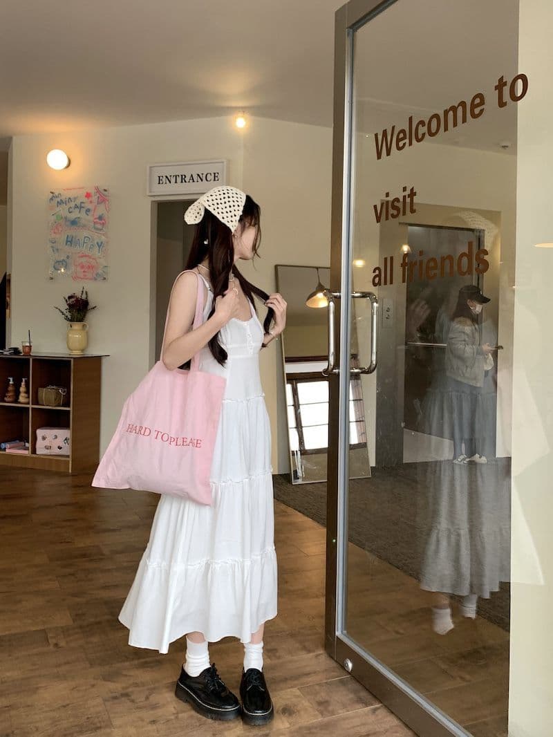 大人ワンピース ロング フリル切替ティアードマキシワンピース