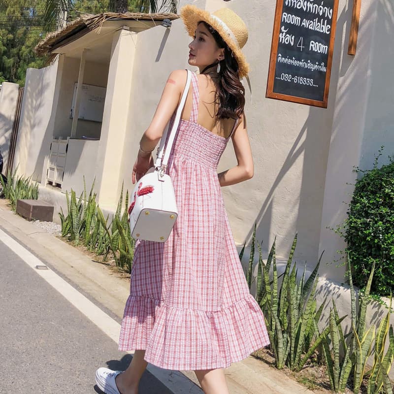 大人ワンピース ロング ふんわり袖なしティアードキャミワンピース