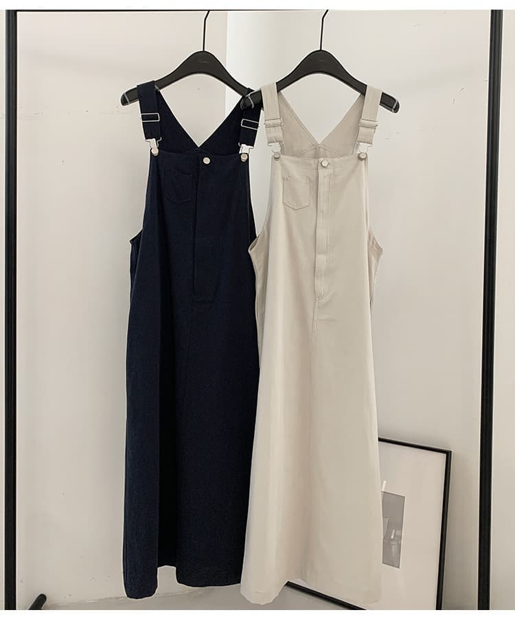 大人ワンピース ロング サロペットスタイル マキシワンピース