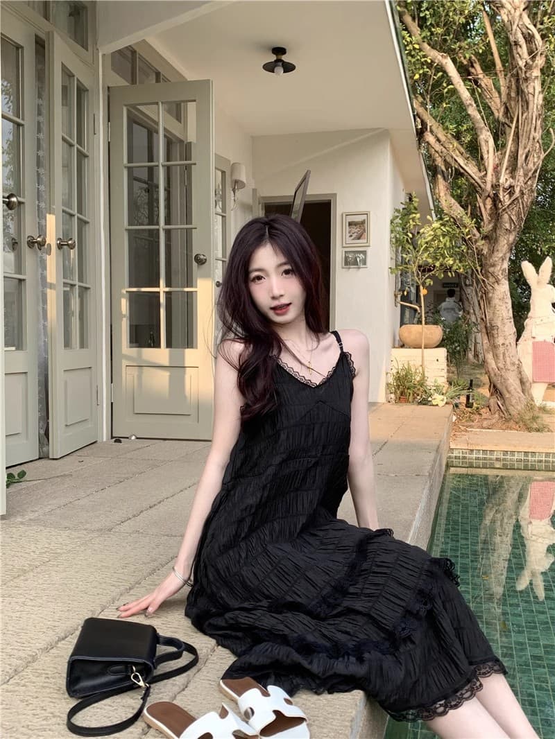 大人ワンピース ロング レース重ねティアードロマンスワンピース
