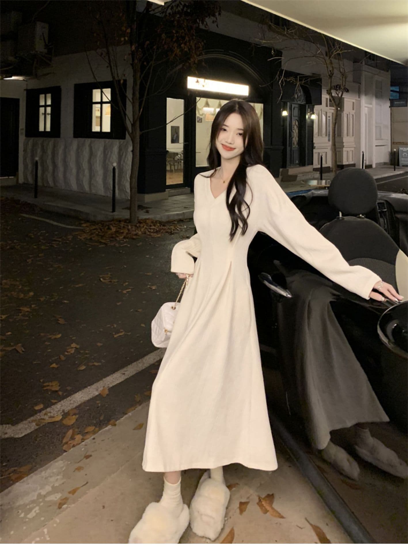 大人ワンピース ロング レトロ調フレア大人ワンピース