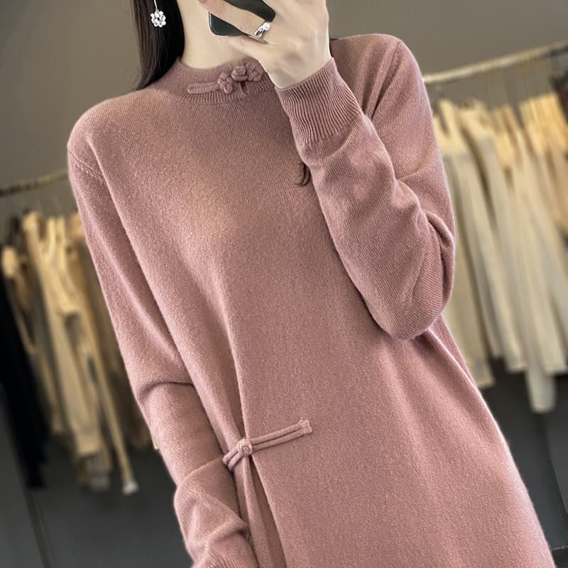 大人ワンピース ロング ふんわり柔らか大人ニットワンピース