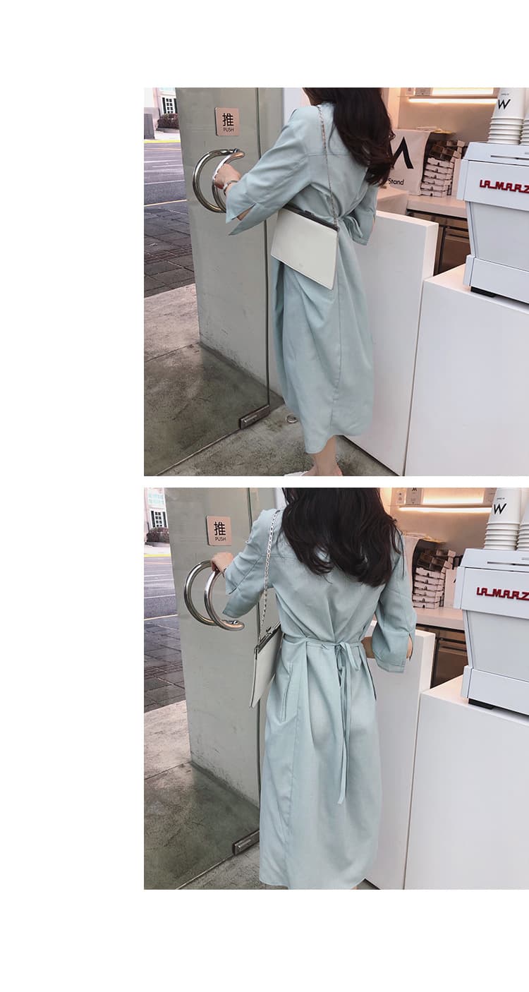 大人ワンピース ロング シャツ風ラップワンピース