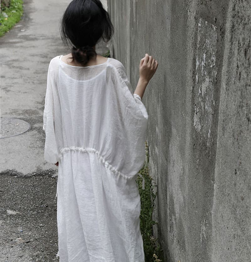 大人ワンピース ロング 優美な羽織りロングワンピース