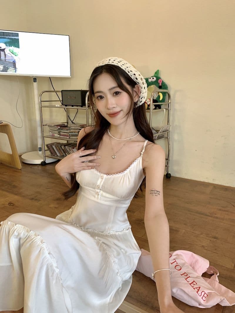 大人ワンピース ロング フリル切替ティアードマキシワンピース