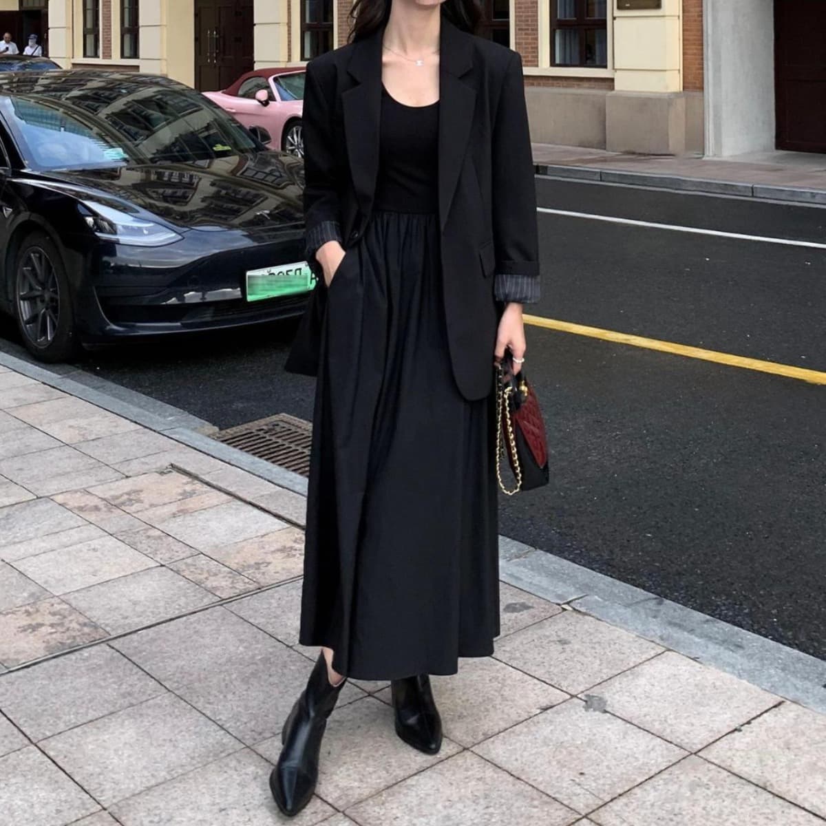 大人ワンピース ロング しなやかシルエットワンピース