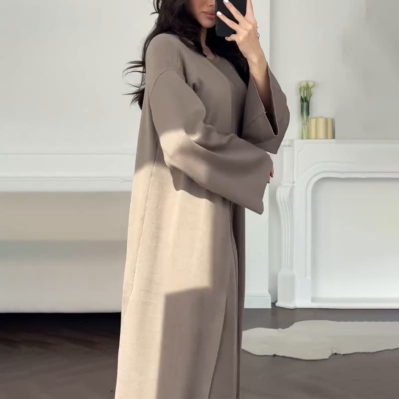大人ワンピース ロング なめらかフォルムロングワンピース
