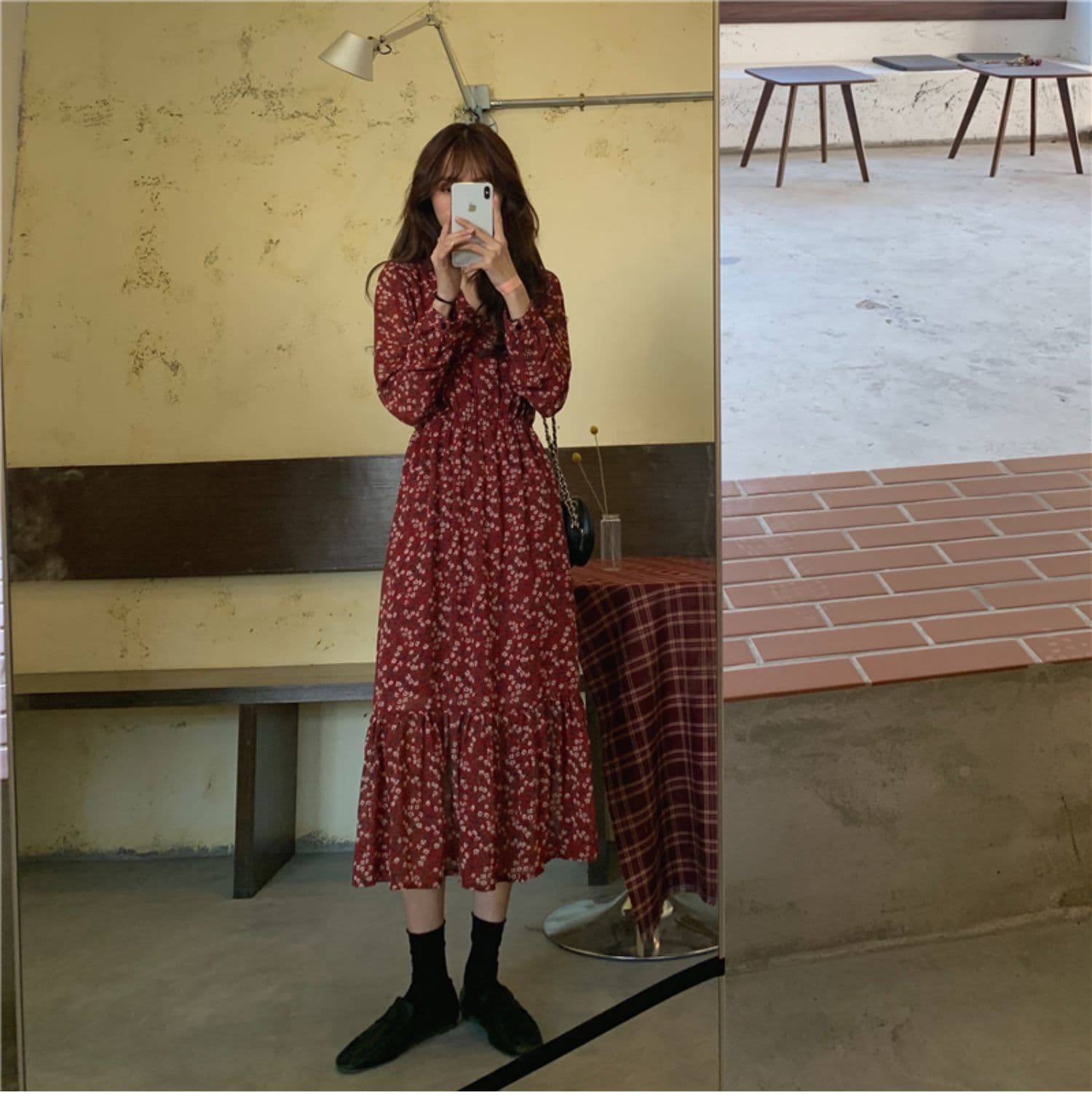 大人ワンピース ロング 花柄シフォンティアードロングワンピース