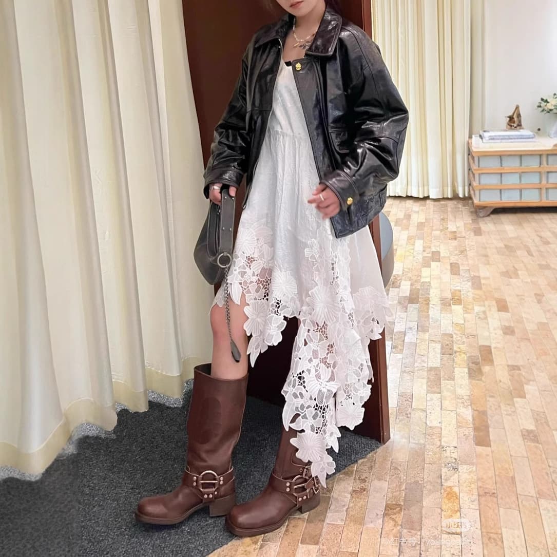 大人ワンピース ロング フラワー刺繍レースキャミソールワンピース
