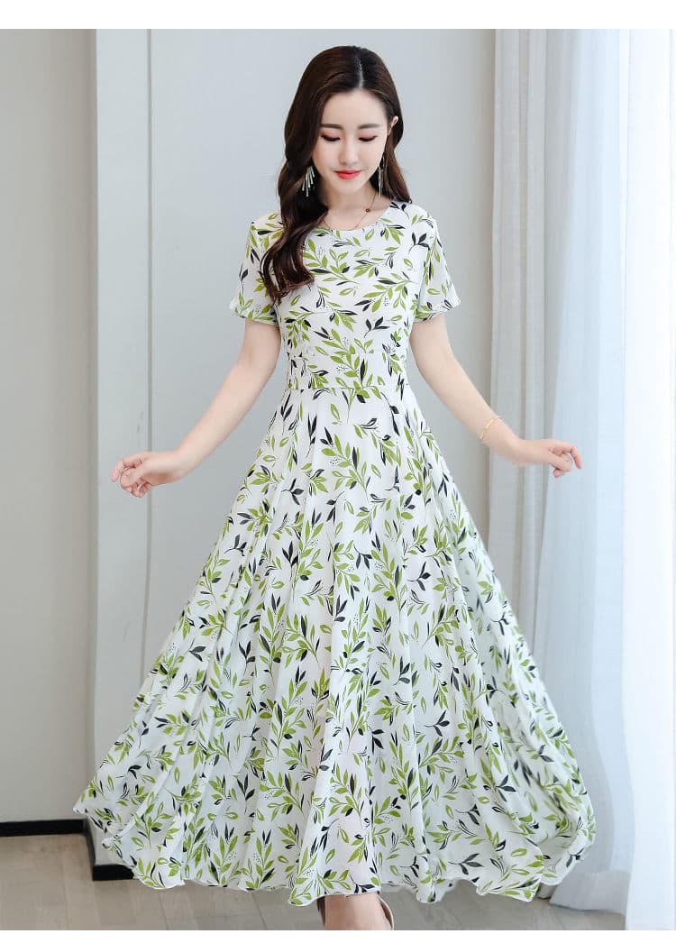 大人ワンピース ロング 花柄フレアロングワンピース