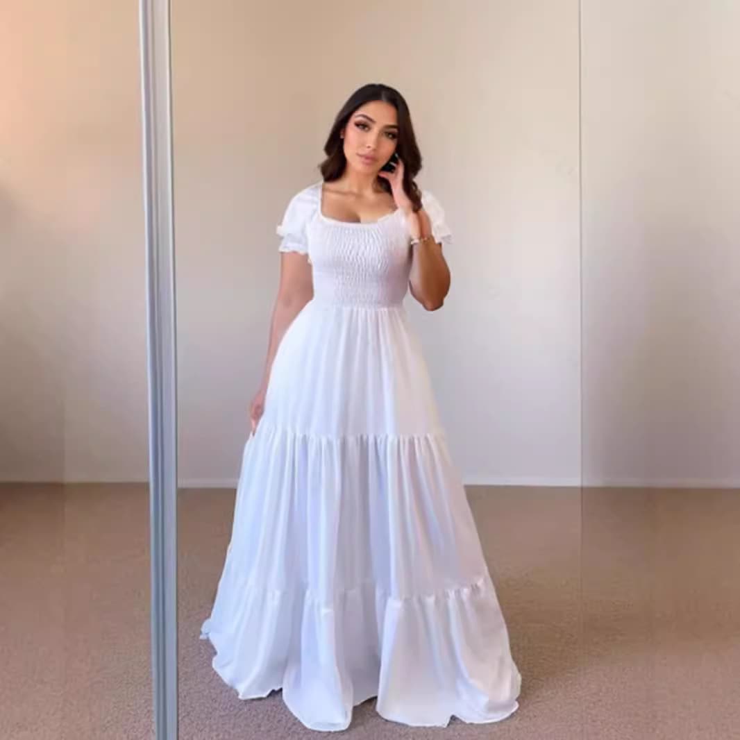 大人ワンピース ロング ティアードギャザーワンピース