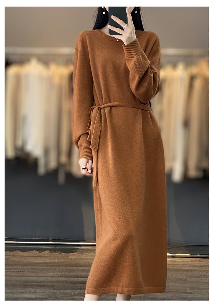 大人ワンピース ロング シンプル大人ニットロングワンピース