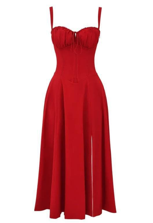 大人ワンピース ロング 胸元リボンキャミソールワンピース