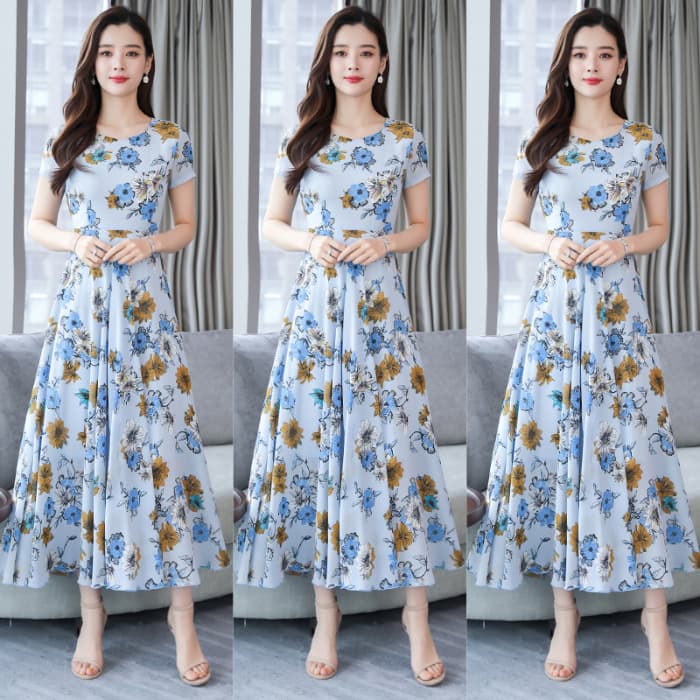 大人ワンピース ロング 花柄デザイン ふんわりワンピース
