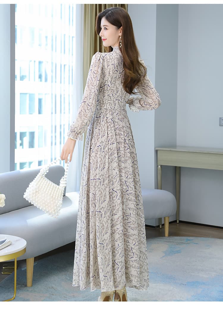 大人ワンピース ロング 花柄フェミニンワンピース