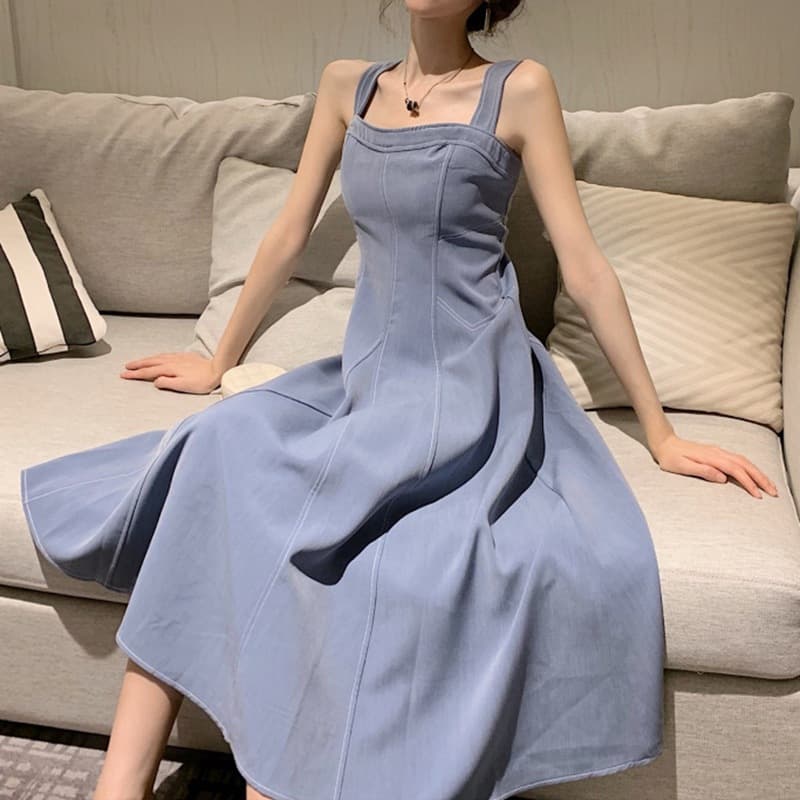 大人ワンピース ロング フレアシルエットワンピース