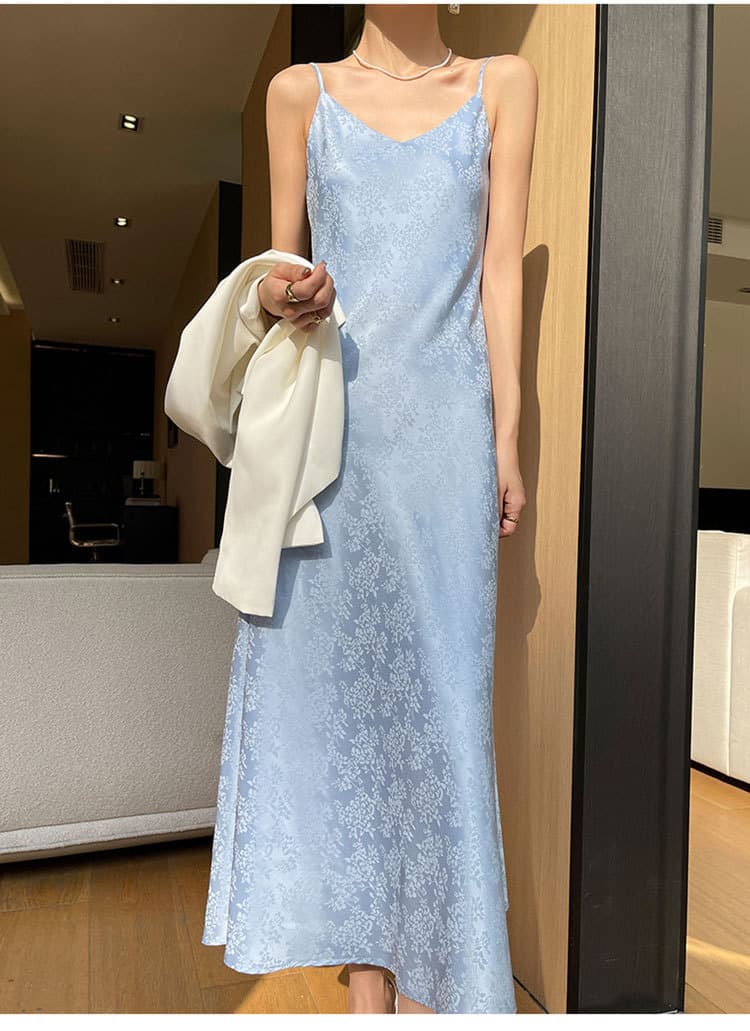 大人ワンピース ロング マキシ シルエットキャミソールワンピース