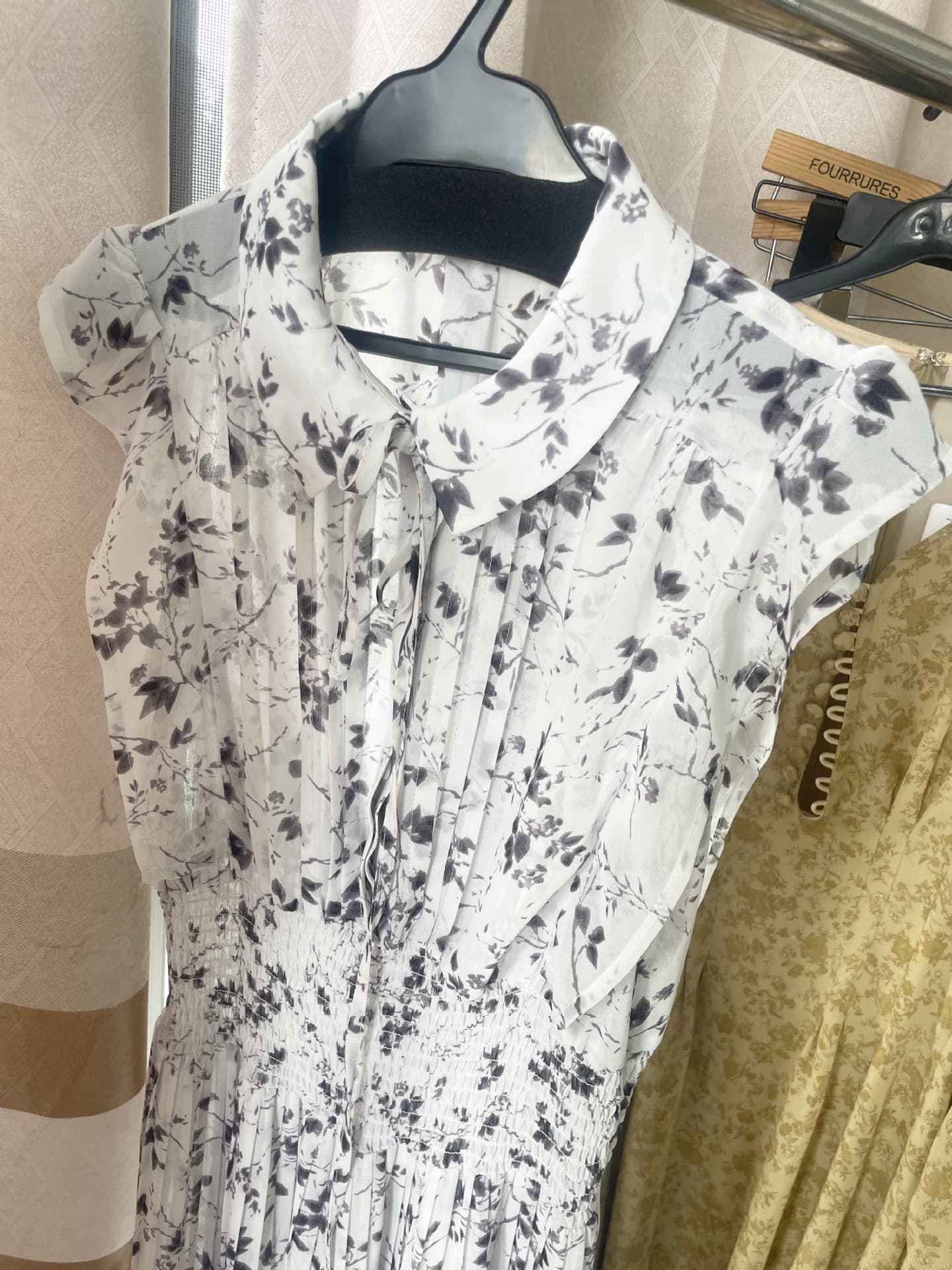 大人ワンピース ロング 花柄プリーツワンピース