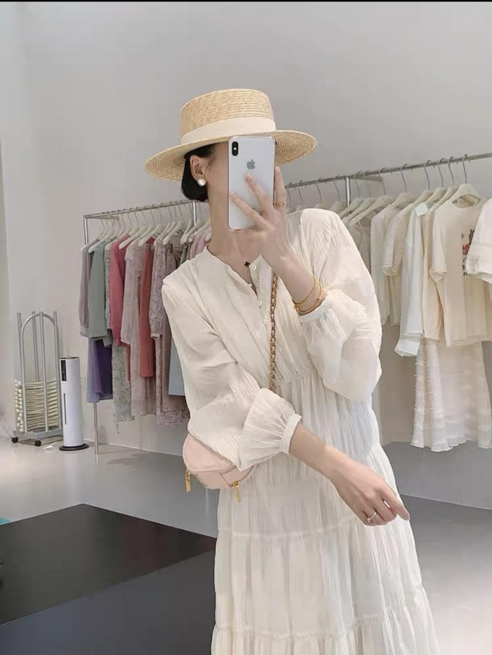 大人ワンピース ロング ふんわり袖のティアードロングワンピース
