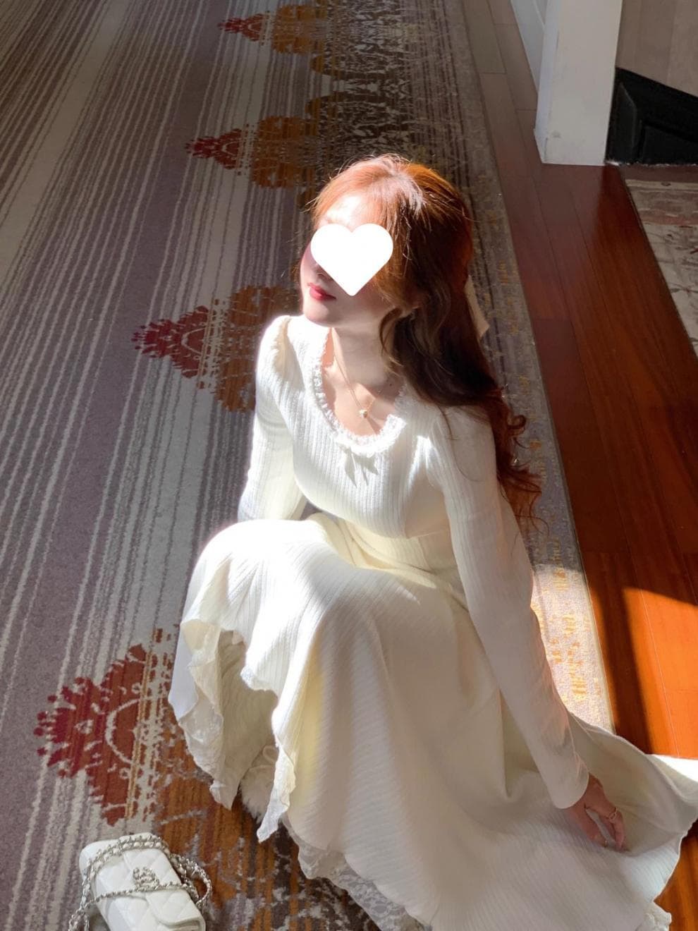 大人ワンピース ロング 優雅なプリーツニットワンピース